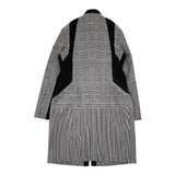 ISSEY MIYAKE プリーツ 千鳥格子 切替 グレンチェック 洗い加工 コート ブラック ホワイト レディース イッセイミヤケ【中古】6-0111M∞