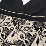 mina perhonen carnival ha3190 刺繍 エンブロイダリー ジャンパースカート ウール ワンピース ブラック レディース ミナペルホネン【中古】5-1115T♪