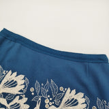 mina perhonen carnival 刺繍 ha5190 レース ウール スカート ブルー ホワイト レディース ミナペルホネン【中古】5-1115T♪