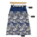 mina perhonen carnival 刺繍 ha5190 レース ウール スカート ブルー ホワイト レディース ミナペルホネン【中古】5-1115T♪