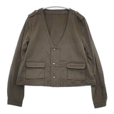 nest Robe 01102-1013 2WAY ミリタリージャケット コットン ノーカラージャケット カーキ レディース ネストローブ【中古】6-0409M∞