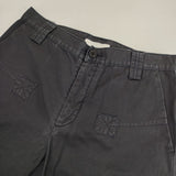 homspun パッチつきアンクルパンツ 171-3292 日本製 コットン パンツ ブラック レディース ホームスパン【中古】6-0214G∞