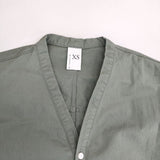 NO CONTROL AIR ピマコットン タイプライター Vネックシャツ NC012SF 製品洗い XS 長袖シャツ グリーン レディース ノーコントロールエアー【中古】6-0214M∞