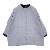 fog linen work リネン リトアニア製 ブラウス シャツ ライトブルー レディース フォグリネンワーク【中古】6-0409M∞