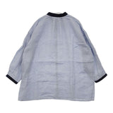 fog linen work リネン リトアニア製 ブラウス シャツ ライトブルー レディース フォグリネンワーク【中古】6-0409M∞