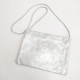 as couture アズ・クチュール ICE SILVER サコッシュ レザー クラック加工 ショルダーバッグ シルバー レディース【中古】6-0318G∞