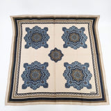 PAUL STUART 大判 柄 スカーフ ベージュ ネイビー レディース ポールスチュアート【中古】5-1202T◎