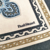 PAUL STUART 大判 柄 スカーフ ベージュ ネイビー レディース ポールスチュアート【中古】5-1202T◎