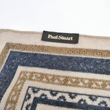 PAUL STUART 大判 柄 スカーフ ベージュ ネイビー レディース ポールスチュアート【中古】5-1202T◎