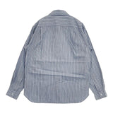 MARGARET HOWELL コットンシルク ストライプ 579-3150040 長袖シャツ 23SS ブルー メンズ マーガレットハウエル【中古】6-0326M∞