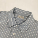 MARGARET HOWELL コットンシルク ストライプ 579-3150040 長袖シャツ 23SS ブルー メンズ マーガレットハウエル【中古】6-0326M∞
