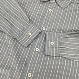 MARGARET HOWELL コットンシルク ストライプ 579-3150040 長袖シャツ 23SS ブルー メンズ マーガレットハウエル【中古】6-0326M∞