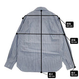 MARGARET HOWELL コットンシルク ストライプ 579-3150040 長袖シャツ 23SS ブルー メンズ マーガレットハウエル【中古】6-0326M∞
