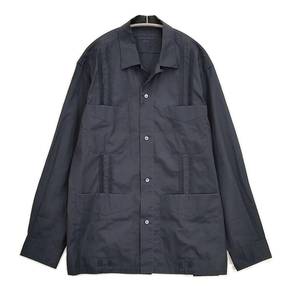 YLEVE COTTON TYPEWRITER CUBAN SH コットン キューバシャツ 定価47300円 サイズ4 長袖シャツ 24SS ネイビー メンズ イレーヴ【中古】5-1115M♪