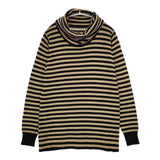 Conges payes/ADIEU TRISTESSE ウールアンゴラ混 ボーダー ハイネック セーター ニット ベージュ ブラック レディース コンジェ ペイエ/アデュートリステス【中古】5-1229T∞