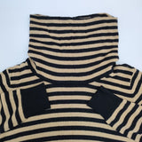 Conges payes/ADIEU TRISTESSE ウールアンゴラ混 ボーダー ハイネック セーター ニット ベージュ ブラック レディース コンジェ ペイエ/アデュートリステス【中古】5-1229T∞