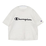 Champion ロゴ刺繍 短丈 コットン サイズM CWSK364 半袖Ｔシャツ カットソー ホワイト レディース チャンピオン【中古】6-0501S△