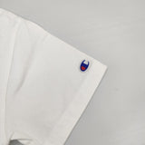 Champion ロゴ刺繍 短丈 コットン サイズM CWSK364 半袖Ｔシャツ カットソー ホワイト レディース チャンピオン【中古】6-0501S△