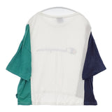 Champion CROPPED T-SHIRT ロゴプリント 短丈 レーヨン混 サイズM 半袖Ｔシャツ カットソー ホワイト ネイビー グリーン レディース チャンピオン【中古】6-0501S△