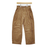 denicher DP194118 タック コーデュロイ イージー パンツ ブラウン レディース デニシェ【中古】5-1214T♪