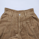 denicher DP194118 タック コーデュロイ イージー パンツ ブラウン レディース デニシェ【中古】5-1214T♪