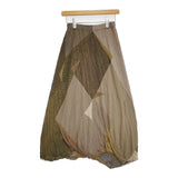 JURGEN LEHL リンクス編み ウールコットン J0193KS201 ロングスカート ベージュ カーキ レディース ヨーガンレール【中古】5-1115T♪