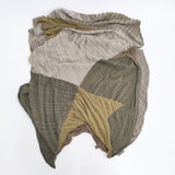 JURGEN LEHL リンクス編み ウールコットン ストール ベージュ カーキ レディース ヨーガンレール【中古】5-1115T♪