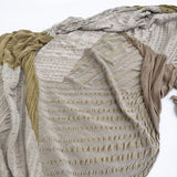 JURGEN LEHL リンクス編み ウールコットン ストール ベージュ カーキ レディース ヨーガンレール【中古】5-1115T♪