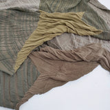 JURGEN LEHL リンクス編み ウールコットン ストール ベージュ カーキ レディース ヨーガンレール【中古】5-1115T♪