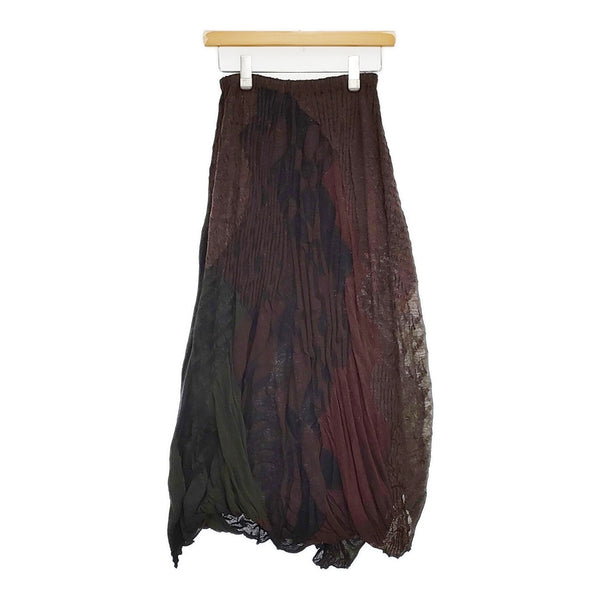 JURGEN LEHL リンクス編み ウールコットン J0183KS201 ロングスカート ワインレッド カーキ レディース ヨーガンレール【中古】5-1115T♪