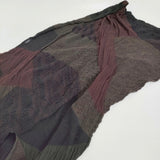 JURGEN LEHL リンクス編み ウールコットン ストール ワインレッド カーキ レディース ヨーガンレール【中古】5-1115T♪