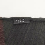 JURGEN LEHL リンクス編み ウールコットン ストール ワインレッド カーキ レディース ヨーガンレール【中古】5-1115T♪