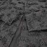 JURGEN LEHL 日本製 J0194FJ622 1B ウール ノーカラージャケット チャコールグレー レディース ヨーガンレール【中古】5-1214T♪