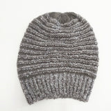 HATS&DREAMS イタリア製 帽子 ニットキャップ ブラウン グレー レディース ハッツアンドドリームス【中古】5-1120T◎