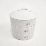 imane イマン 未使用品 浪漫かほり 丸型お重 陶器 皿 ホワイト レディース【中古】6-0407G◎