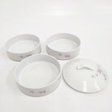 imane イマン 未使用品 浪漫かほり 丸型お重 陶器 皿 ホワイト レディース【中古】6-0407G◎