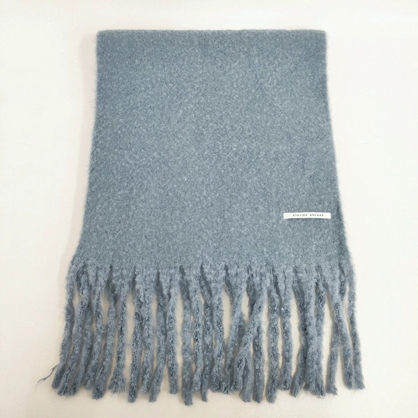 atelier brugge 無地 マフラー ストール ミズイロ レディース アトリエブルージュ【中古】5-1123T◎