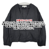 audrey and john wad リネン 日本製 H2204 ノーカラージャケット ブラック レディース オードリーアンドジョンワッド【中古】6-0409M∞
