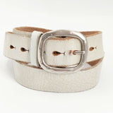 45R/45rpm studio 革 レザー サイズ2 お魚ホール ベルト オフホワイト レディース フォーティーファイブアールピーエム【中古】6-0110G∞