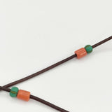 HENRY CUIR レザー ビーズ フリンジ 革 ネックレス ブラウン レディース アンリークイール【中古】6-0110G∞