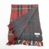 45R/45rpm フリンジマフラー ウール チェック マフラー レッド グレー レディース フォーティーファイブアールピーエム【中古】5-1123T◎