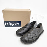trippen 未使用品 Push Black 編み込みレザー サイズ37 定価63800円 シューズ・靴 ブラック レディース トリッペン【中古】5-1123G◎