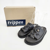 trippen Synergy Black 定価31900円 サイズ37 鹿革 牛革 サンダル ブラック レディース トリッペン【中古】6-0417S◎
