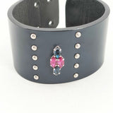 petite robe noire レザーバングル スタッズ タッセル紐付き バングル ネイビー 濃紺 レディース プティローブノアー【中古】6-0110G∞