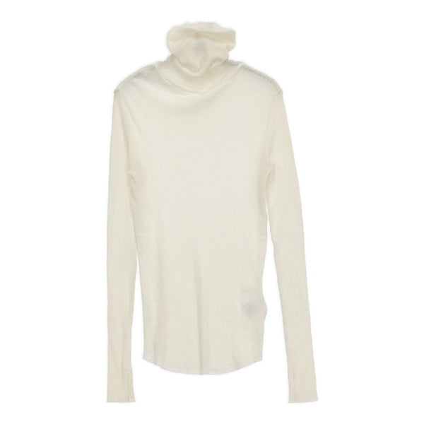 SOEJU カシミヤ混タートルネックカットソー サイズL 定価11000円 シアー インナー カットソー アイボリー レディース ソージュ【中古】5-1115M♪