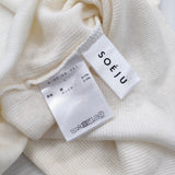 SOEJU カシミヤ混タートルネックカットソー サイズL 定価11000円 シアー インナー カットソー アイボリー レディース ソージュ【中古】5-1115M♪