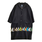 mina perhonen bird sa6443 サイズ36 ウールカシミヤ 刺繍 白金台限定 定価120000円 コート ブラック レディース ミナペルホネン【中古】5-1115A♪