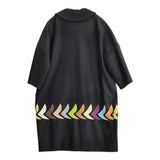 mina perhonen bird sa6443 サイズ36 ウールカシミヤ 刺繍 白金台限定 定価120000円 コート ブラック レディース ミナペルホネン【中古】5-1115A♪