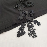 mina perhonen forest parade 定価46000円 us8969 サイズ36 コットンニット Vネック ノースリーブ ワンピース ブラック レディース ミナペルホネン【中古】6-0407S♪