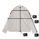 veritecoeur ボーダー長袖オーバーサイズ VCC-407 定価13200円 長袖Ｔシャツ カットソー ロンＴ グレージュ ホワイト レディース ヴェリテクール【中古】6-0226M∞